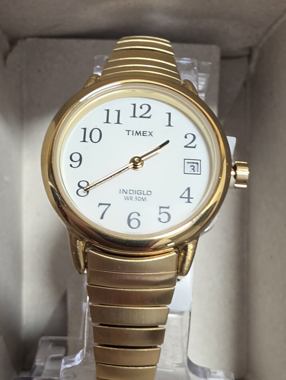 Timex Gold Tone Indiglo Women's Watch - White Dial